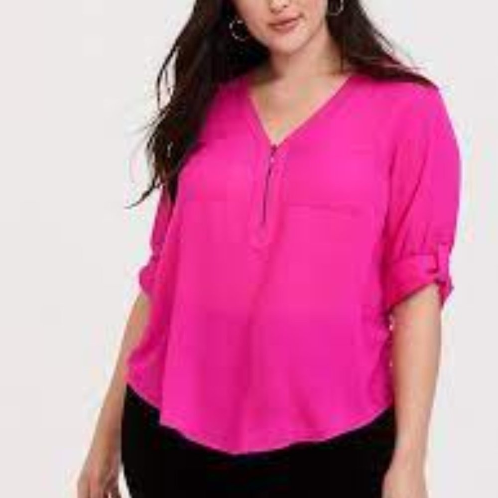 Torrid Fuchsia Georgette blouse